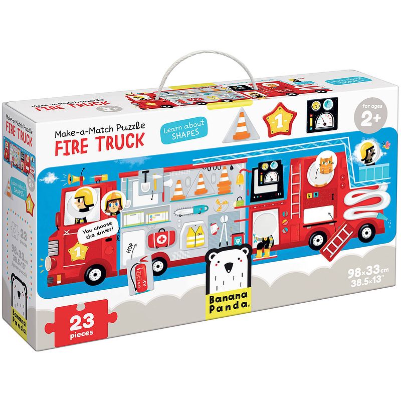 Foto van Banana panda make-a-match puzzle fire truck