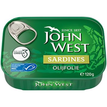 Foto van John west sardines in olijfolie msc 120g bij jumbo