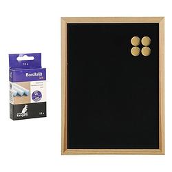 Foto van Krijtbord met magneten en 12x krijtjes - 30 x 40 cm - krijtborden