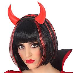 Foto van Halloween/vrijgezellenfeest verkleed diadeem - duivel hoorntjes - kunststof - dames - verkleedhoofddeksels
