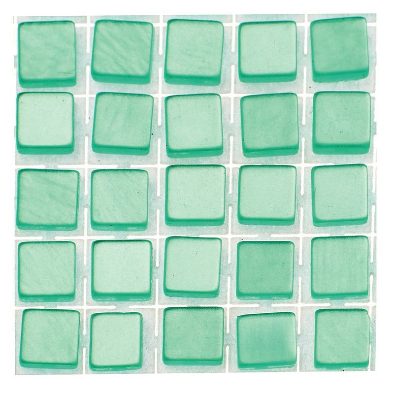 Foto van 119x stuks mozaieken maken steentjes/tegels kleur turquoise 5 x 5 x 2 mm - mozaiektegel