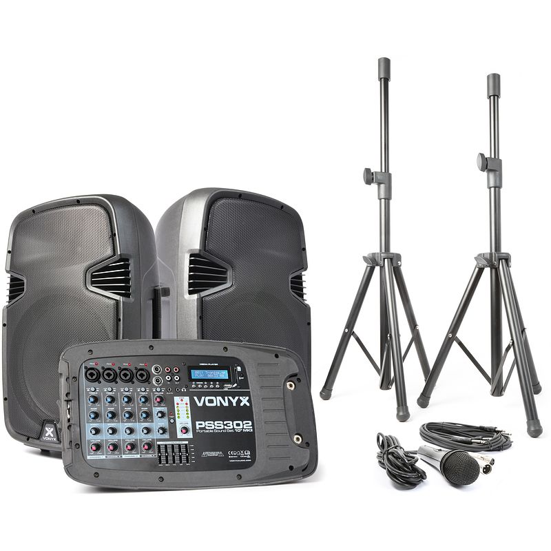 Foto van Vonyx pss302 portable 300w speakerset