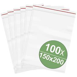 Foto van Hersluitbare zak zonder etiketstrook (b x h) 150 mm x 200 mm transparant polyethyleen
