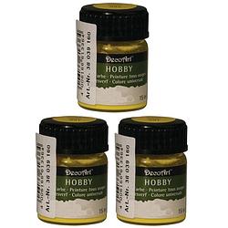 Foto van 3x acrylverf/hobbyverf geel 15 ml hobby materiaal - hobbyverf