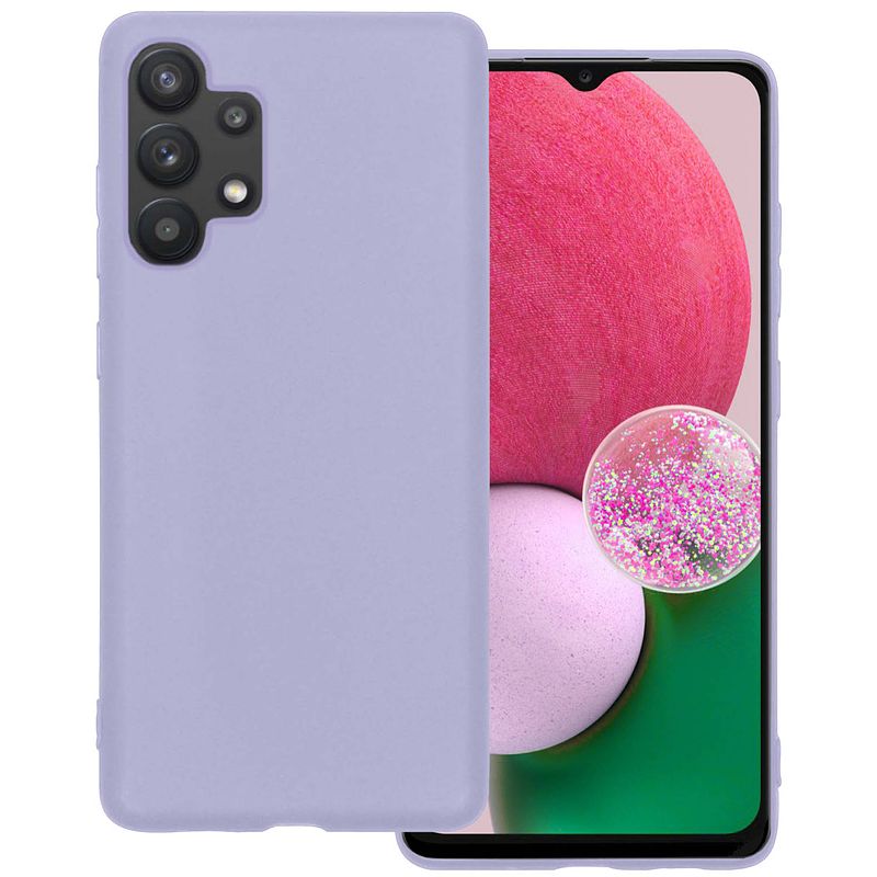 Foto van Basey samsung galaxy a13 4g hoesje siliconen hoes case cover samsung galaxy a13 4g-lila