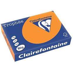 Foto van Clairefontaine trophée intens a4 fluo oranje, 80 g, 500 vel