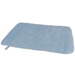 Foto van Sneldrogende badmat met anti slip blauw 40 x 60 cm rechthoekig - badmatjes