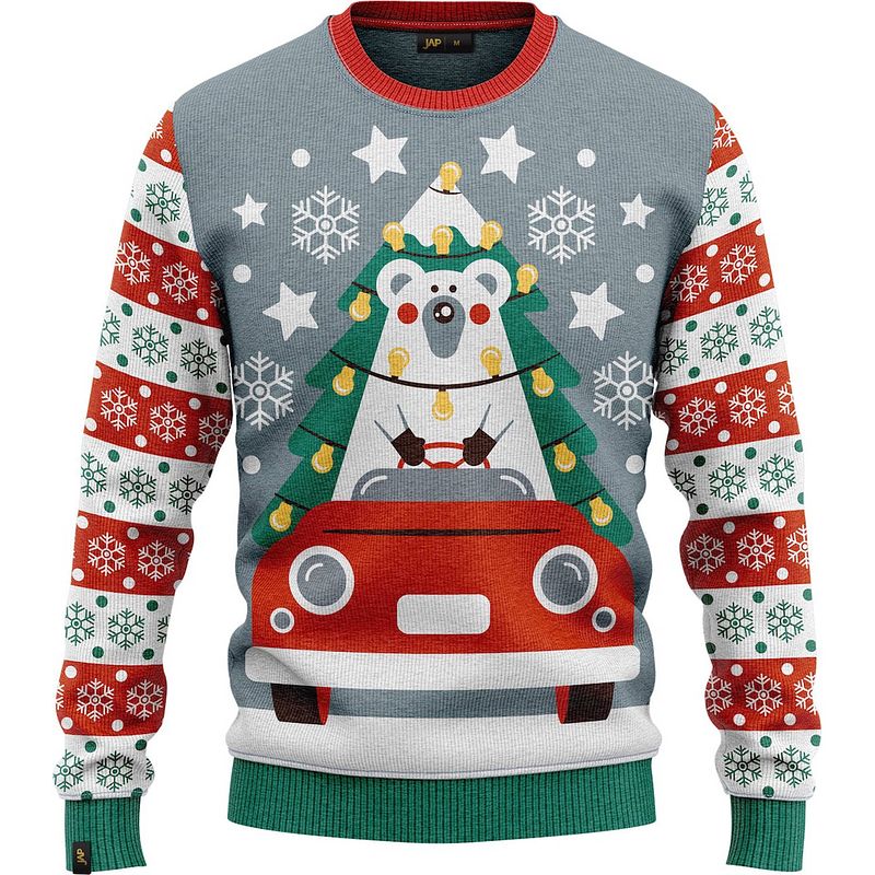 Foto van Jap foute kersttrui - driving home for christmas - kerstcadeau - dames en heren - kerst - 2xl - blauw