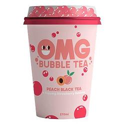 Foto van Omg bubble tea ice tea perzik & aardbei bubble tea cup 270ml bij jumbo