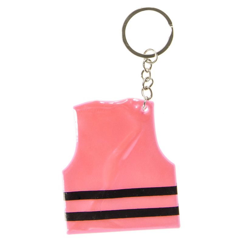 Foto van Lg-imports sleutelhanger veiligheidsvest junior 7 cm roze