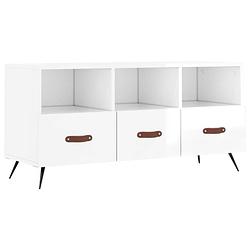 Foto van Vidaxl tv-meubel 102x36x50 cm bewerkt hout hoogglans wit