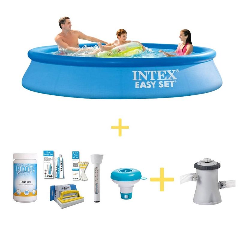 Foto van Intex zwembad - easy set - 305 x 61 cm - inclusief ways onderhoudspakket & filterpomp