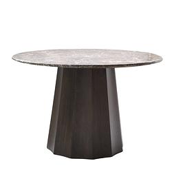 Foto van Giga meubel eettafel rond - marmer - bruin - ø120cm - eettafel senna