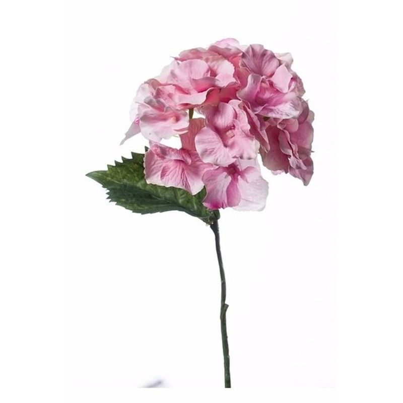 Foto van Kunstbloem hortensia tak 28 cm roze - kunstplanten