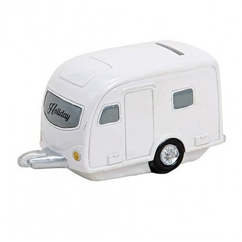 Foto van Caravan vakantiegeld spaarpot 15 cm - spaarpotten