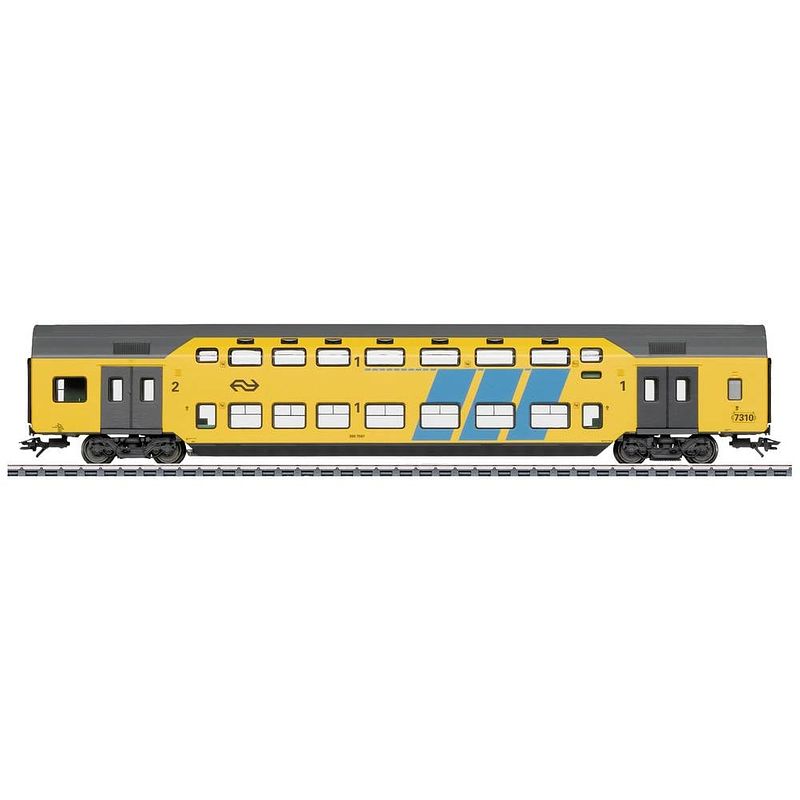 Foto van Märklin 43577 h0 dubbeldeksrijtuig van de ns ddm2/3-abv 1e/2e klas