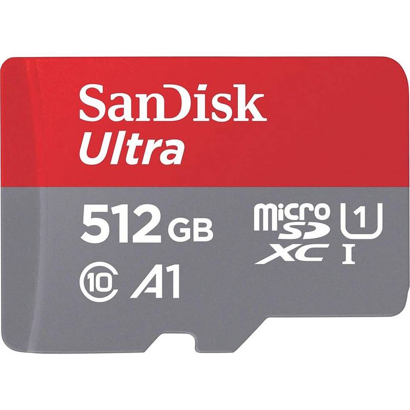 Foto van Sandisk sandisk microsdxc-kaart 512 gb class 10, uhs-i incl. sd-adapter