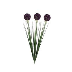 Foto van 3x stuks mica paarse kunst allium/sierui kunstbloemen 80 cm decoratie - kunstbloemen