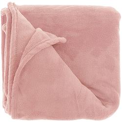 Foto van Fleece deken/plaid claudi 150 x 200 cm - oud roze - plaids