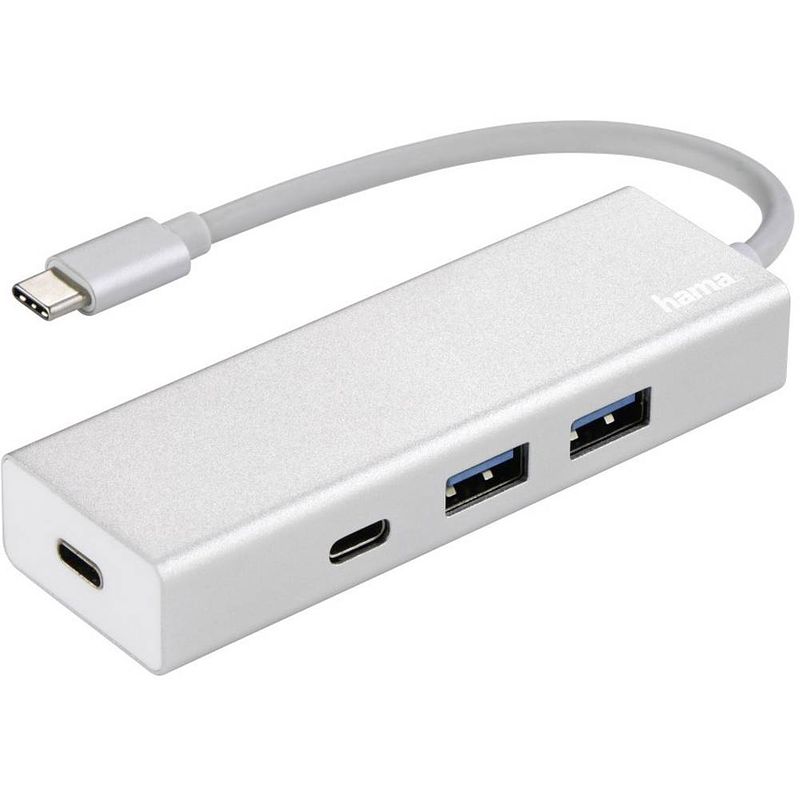 Foto van Hama hama 4 poorten usb 3.2 gen 1-hub zilver