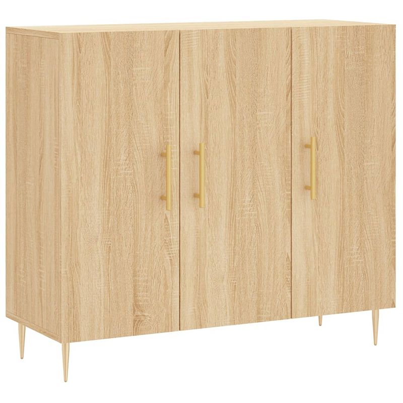 Foto van Vidaxl dressoir 90x34x80 cm bewerkt hout sonoma eikenkleurig