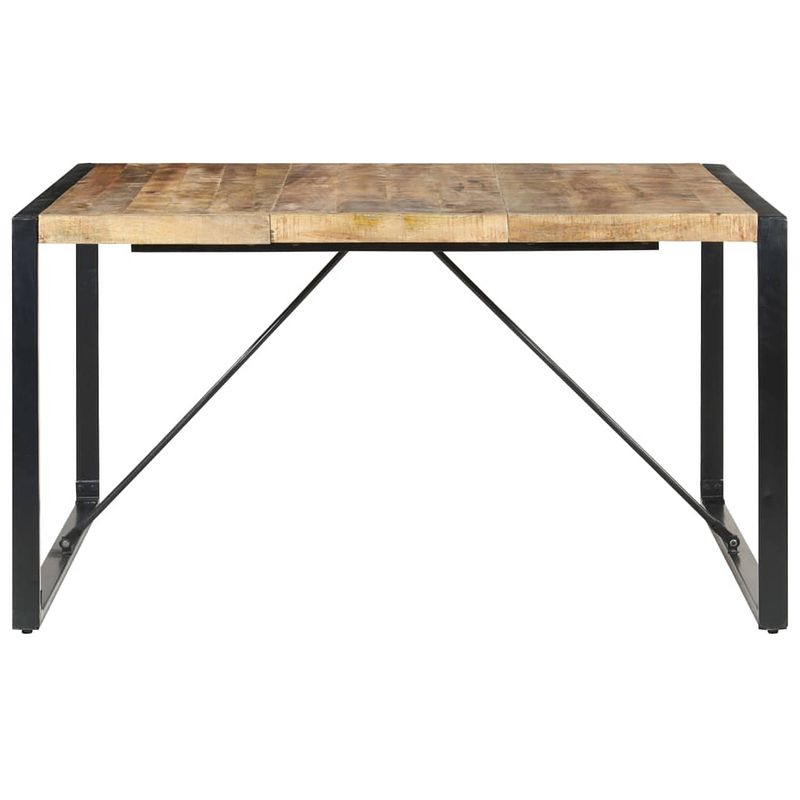 Foto van The living store eettafel industriële stijl - houten - mangohout - 140 x 140 x 75 cm