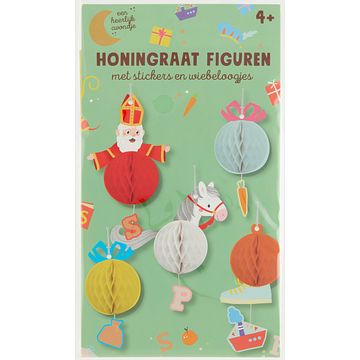 Foto van Honingraat figuren met stickers en wiebeloogjes 4+ jaar 5 stuks bij jumbo