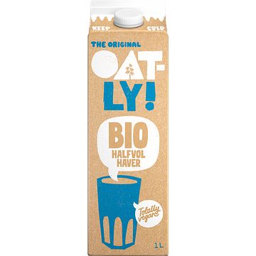 Foto van 2 voor € 3,25 | oatly the original haverdrank halfvol bio 1l aanbieding bij jumbo