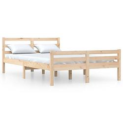 Foto van The living store houten bedframe - dubbel - massief grenen - 135 x 190 cm - stabiel en comfortabel