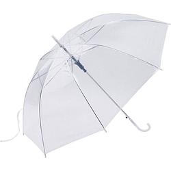 Foto van Transparante paraplu - automatisch opende paraplu - doorzichtig wit transparant - bruid - trouwen