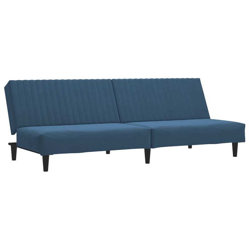 Foto van The living store bedbank - multifunctioneel - 200x84.5x69 cm - blauw - fluweel