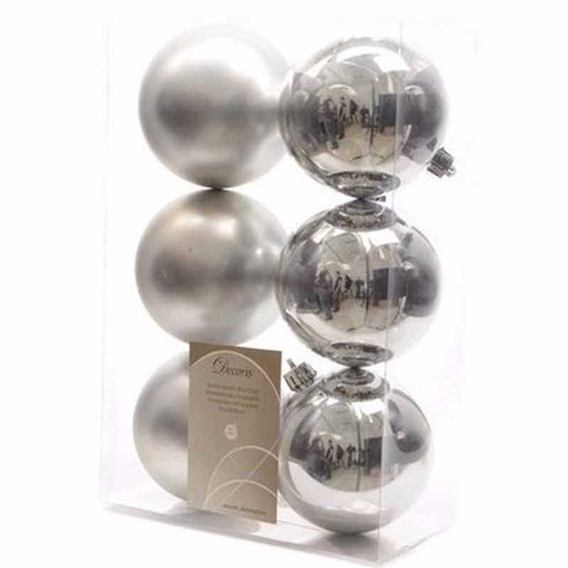 Foto van Mystic christmas kerstboom decoratie kerstballen zilver 6 stuks - kerstbal