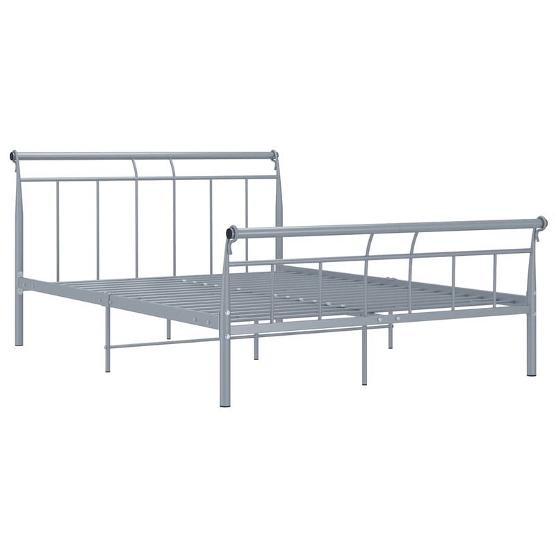 Foto van The living store bedframe klassiek - metaal - 221 x 148 x 90 cm - grijs