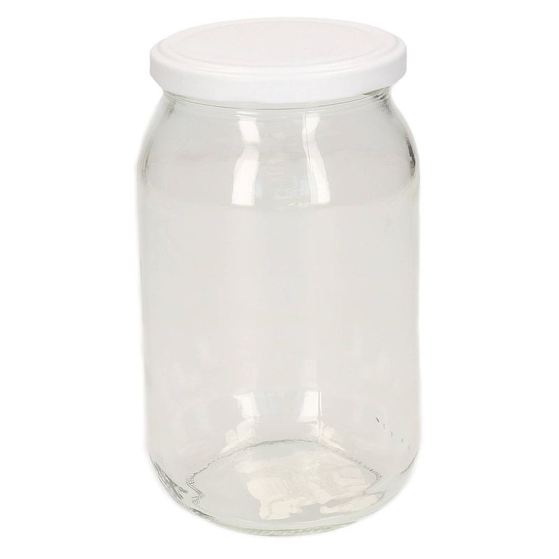 Foto van Luchtdichte weckpotten transparant glas 900 ml - wit - weckpotten