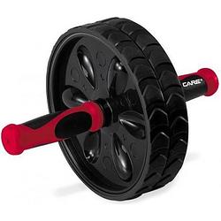 Foto van Care fitness fitnesswiel ab roller 19,5 cm rubber zwart/rood