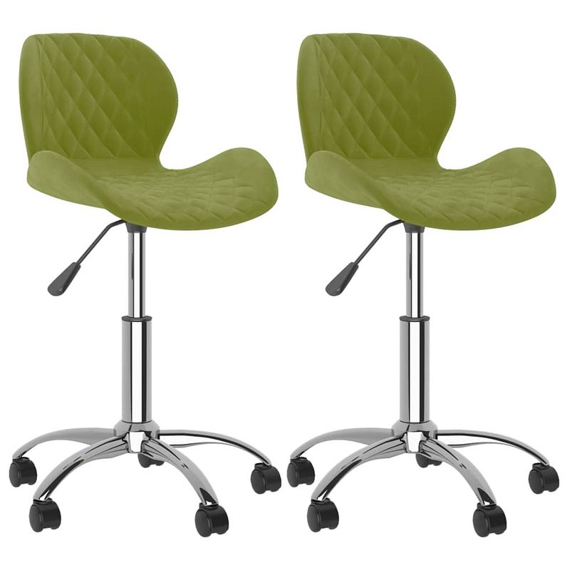 Foto van The living store eetkamerstoelen - draaibaar - fluweel - lichtgroen - 39 x 51 x (71.5-83.5) cm