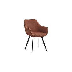 Foto van Livingfurn - eetkamerstoel luca boucle leaf brown - 2 stuks