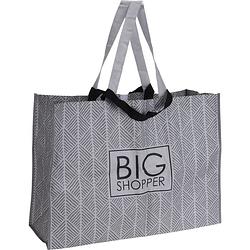 Foto van Extra grote boodschappen shopper tas 70 x 48 cm zwart - boodschappentassen