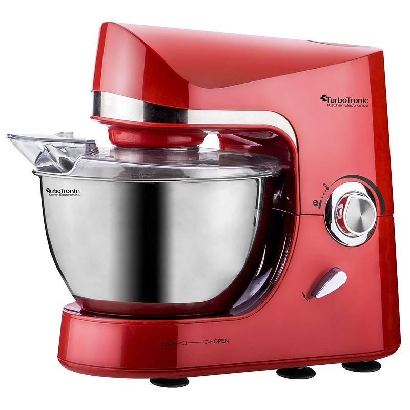 Foto van Turbotronic tt-002 keukenmachine - mixer - 5 liter - rood