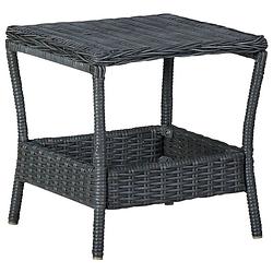 Foto van Vidaxl tuintafel 45x45x46,5 cm poly rattan donkergrijs