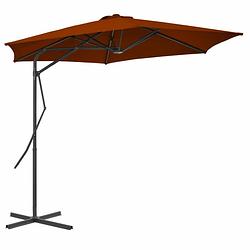 Foto van Vidaxl parasol met stalen paal 300x230 cm terracottakleurig