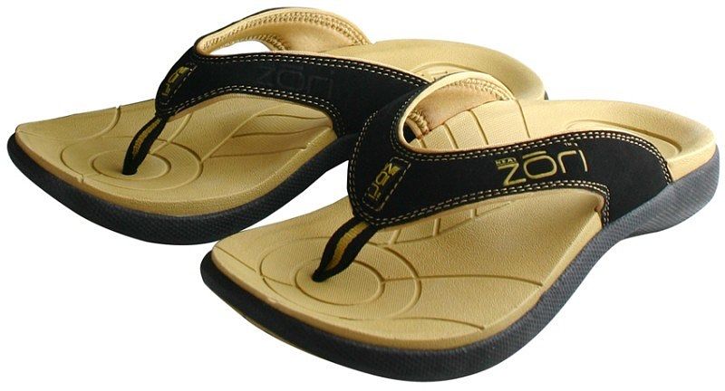 Foto van Zori teenslippers beige/zwart maat 8