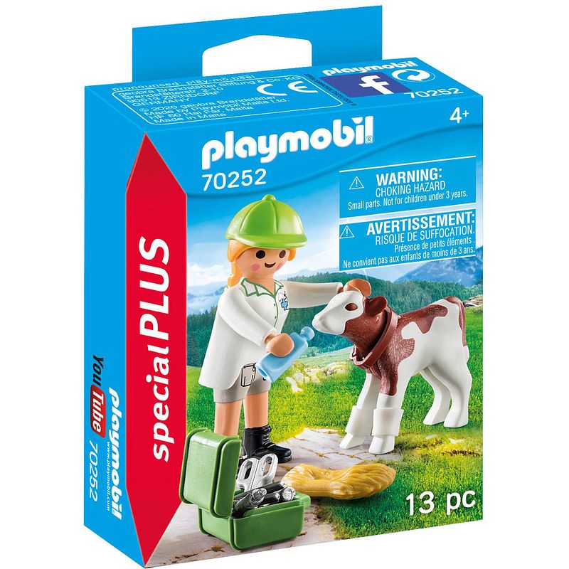 Foto van Playmobil special plus dierenarts met kalf 70252