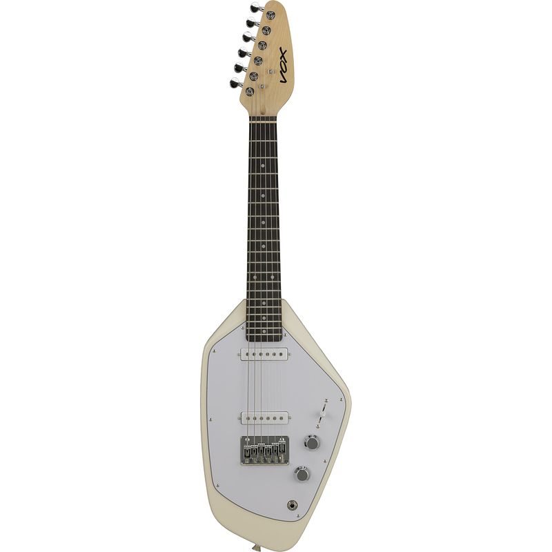 Foto van Vox mark v phantom mini white elektrische gitaar in mini-formaat met draagtas