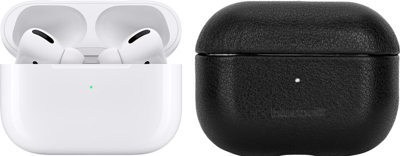 Foto van Apple airpods pro met magsafe draadloze oplaadcase + bluebuilt hoesje voor airpods pro