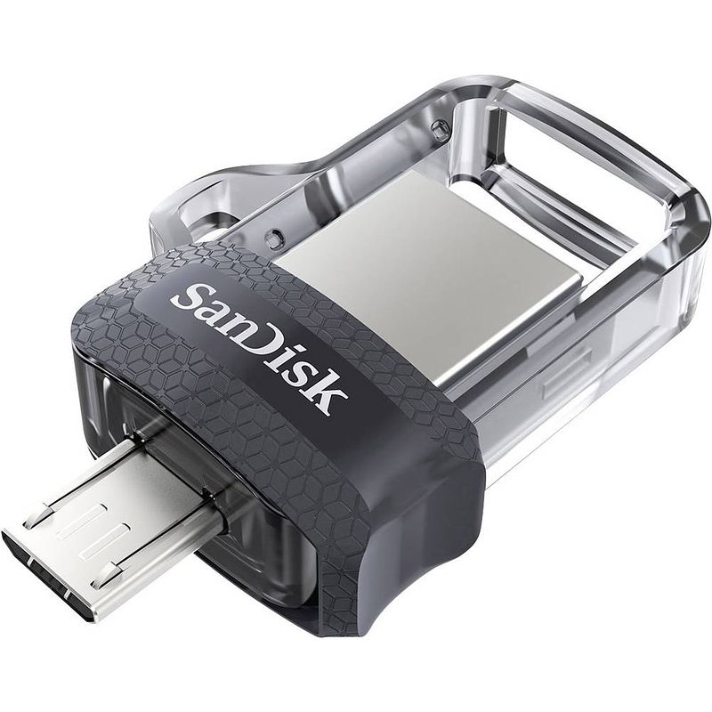 Foto van Sandisk ultra® dual drive m3.0 usb-stick smartphone/tablet 64 gb micro-usb (otg), usb 3.2 gen 1 (usb 3.0)