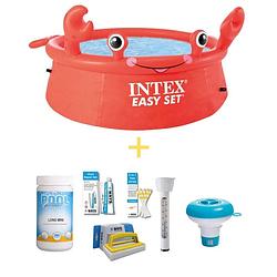 Foto van Intex zwembad - easy set - 183 cm - krab editie - inclusief ways onderhoudspakket