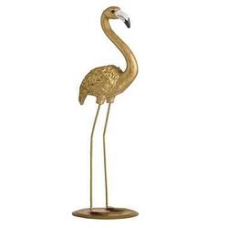 Foto van Ornament flamingo - goudkleur - 26,5x10x8,5 cm - leen bakker