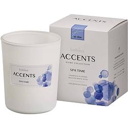 Foto van Bolsius geurkaars accents spa time 9,2 cm glas/wax wit