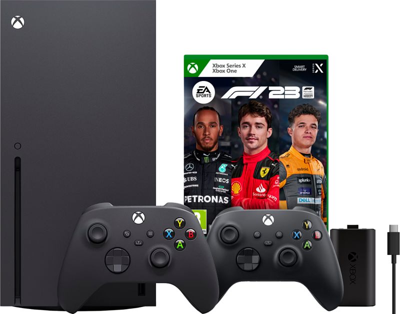 Foto van Xbox series x + f1 23 + microsoft xbox controller zwart + play & charge kit